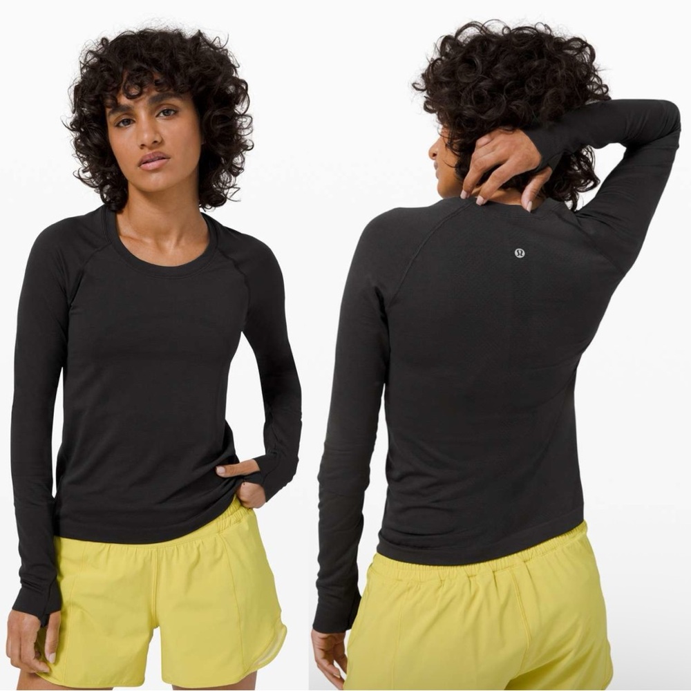 lululemon athletica Long Sleeve Crew Top - Black